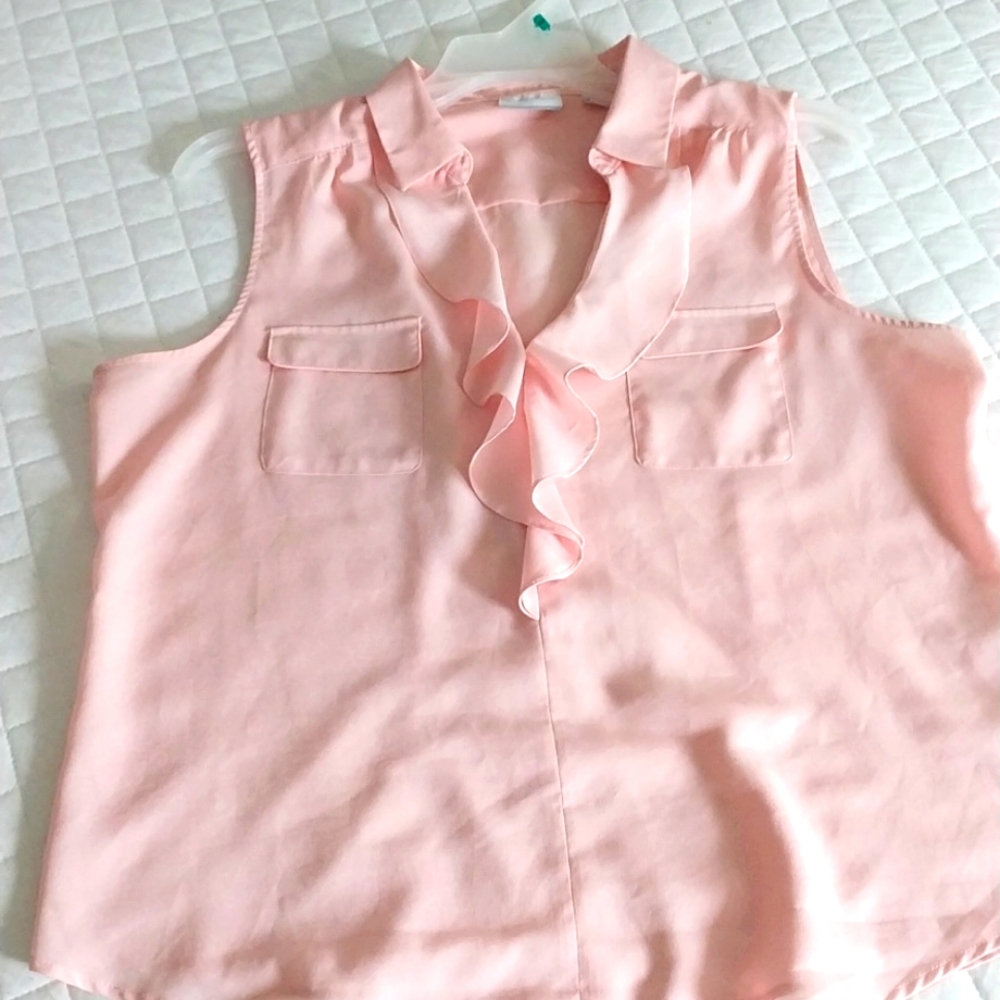 New York & Company Women's Pink Dress Shirt Size XL